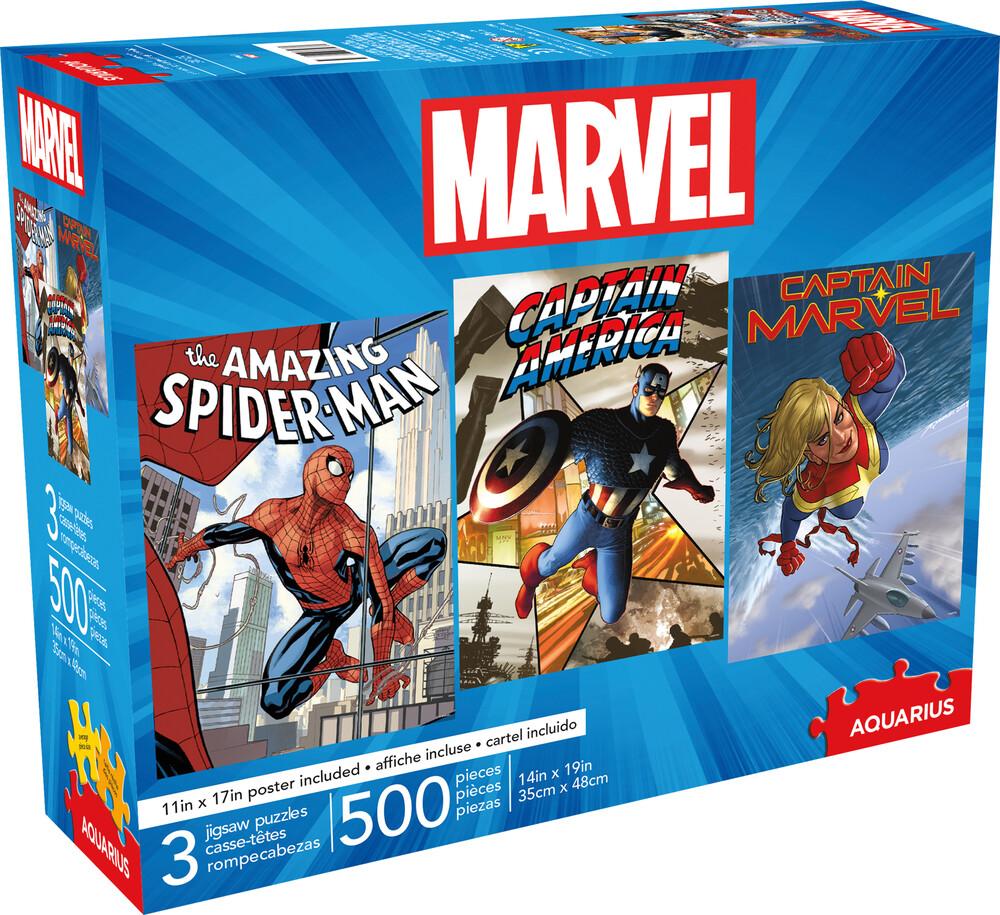 Marvel 3 x 500 piece puzzle set