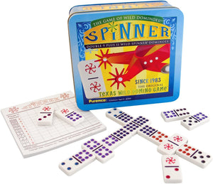 Spinner: The Game of Wild Dominoes, Double 9 Set Plus 11 Wild Spinner Tiles Board Game
