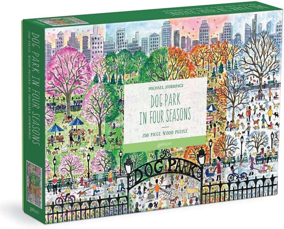 Storrings: Dog Park in Four Seasons - 250 piece Wood Puzzle