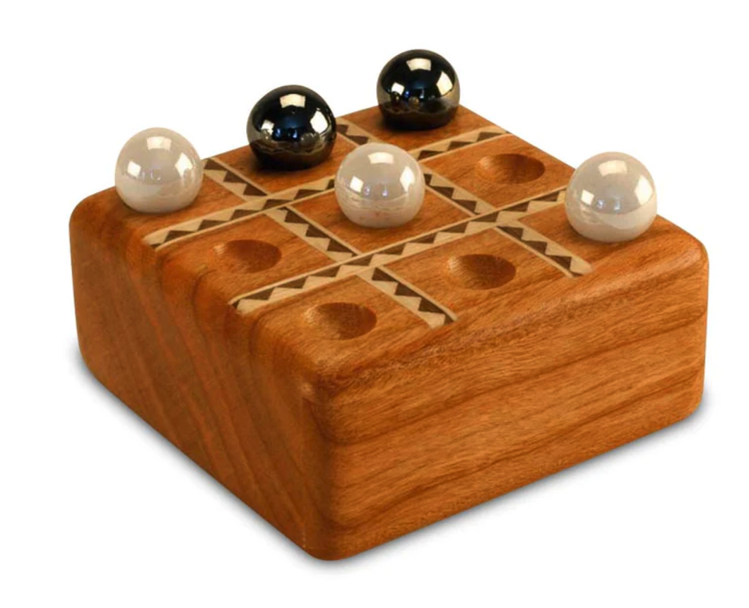 Tic-Tac-Toe Cherry Inlay Marble Game